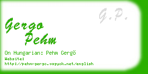 gergo pehm business card