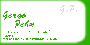 gergo pehm business card